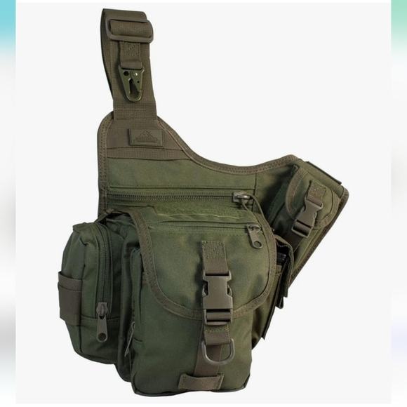 πͺ Red Rock Side Sling Tactical Hiking Hip Belt Bag. Olive Drab Green - Picture 3 of 16